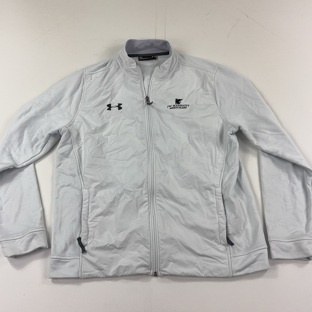 JW Marriott Marco Island Under Armour ColdGear Jacket Mens Large White Full Zip